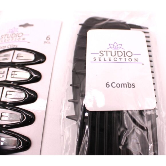 Lot 4 Hair Accessories Studio Collection Comb Snap Clips Belle Bun Maker Black - Picture 3 of 8